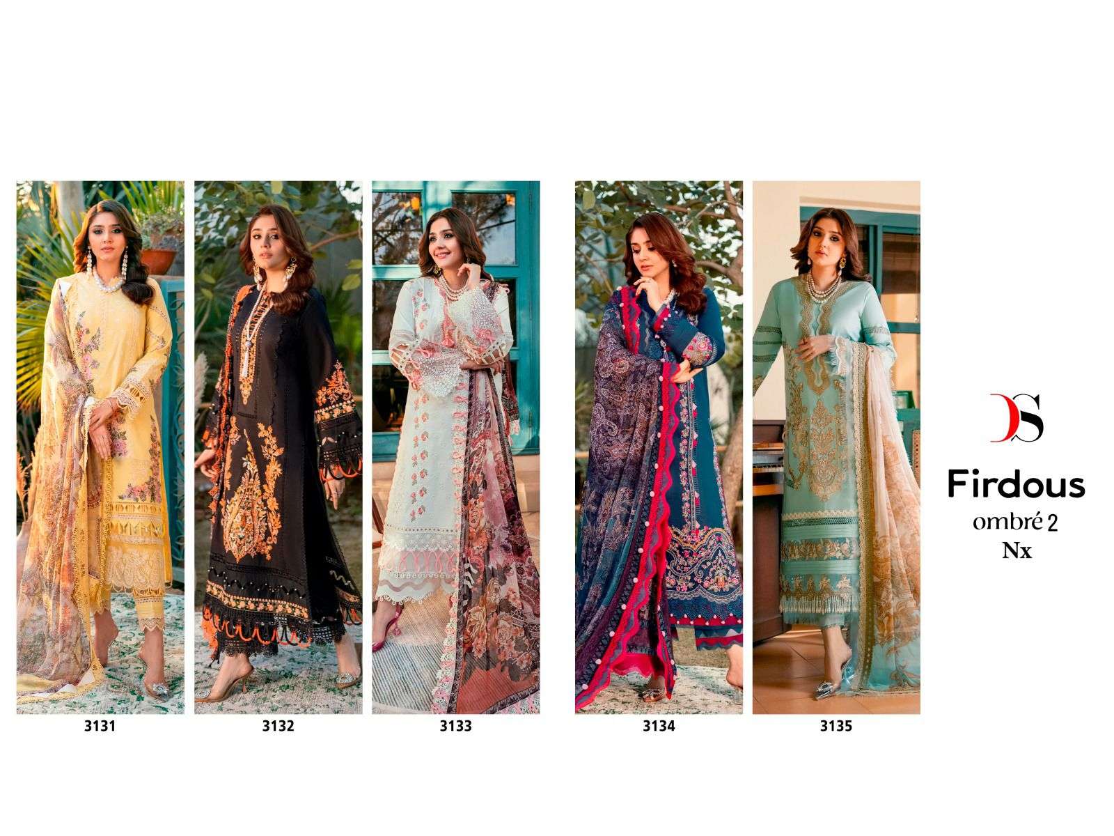 DEEPSY SUITS FIRDOUS OMBRE EMBROIDERED VOL 2 NX 