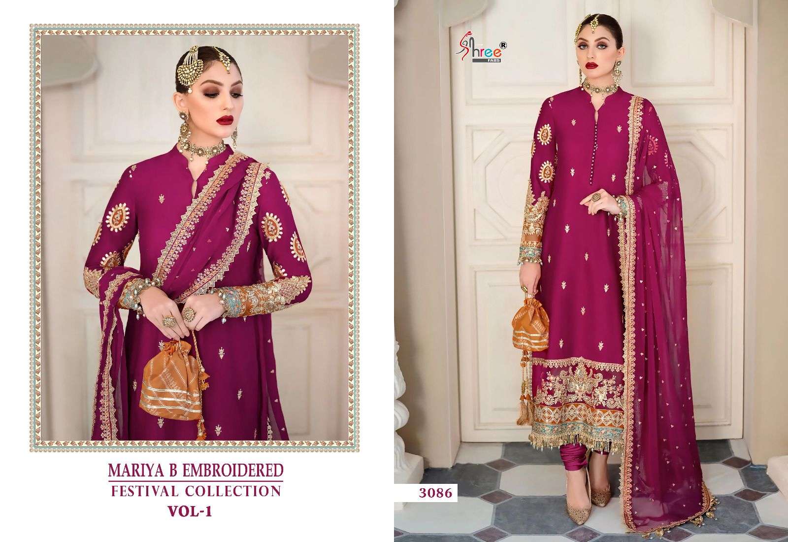 SHREE FABS MARIA B EMBROIDERED FESTIVAL COLLECTION VOL 1
