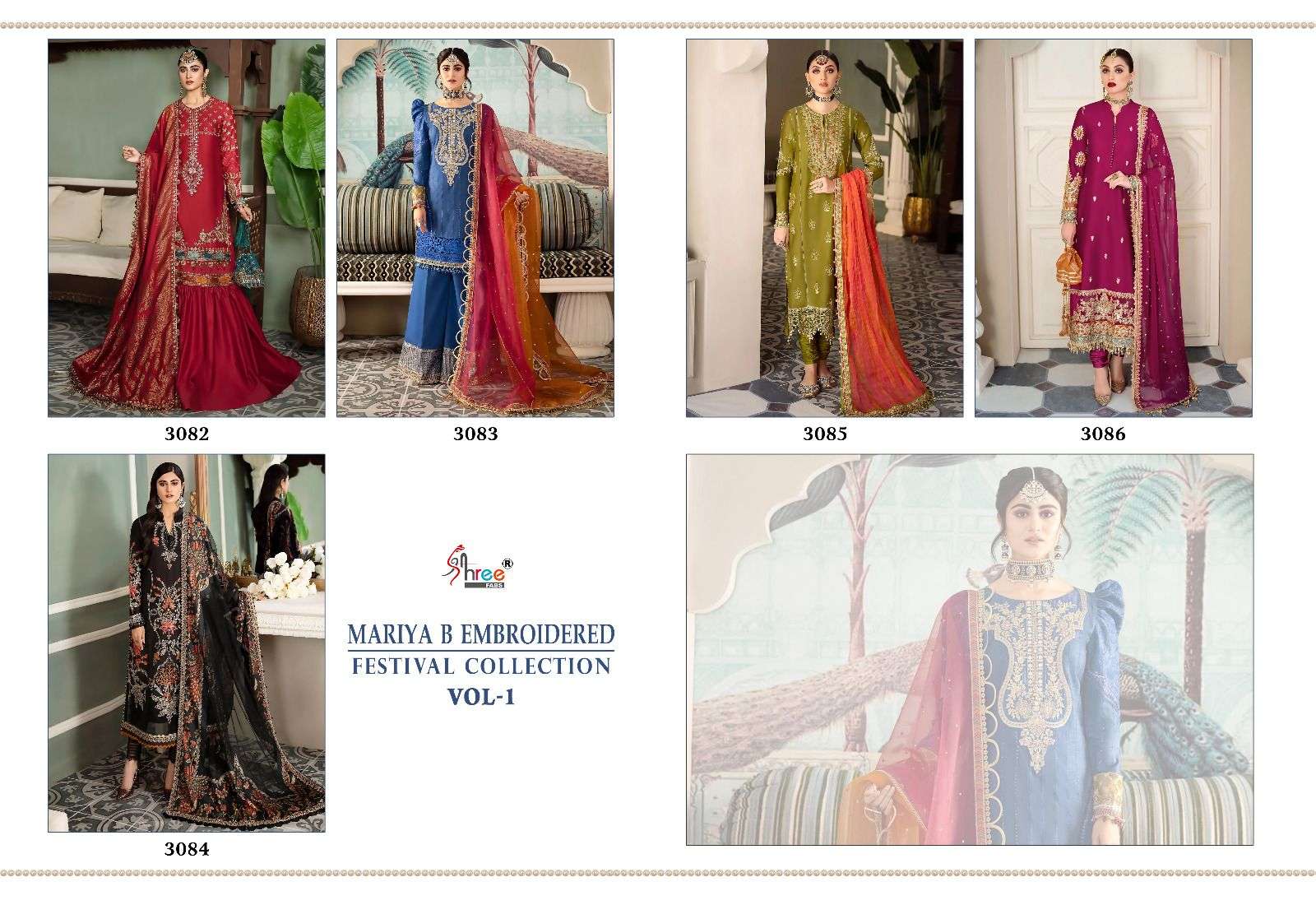 SHREE FABS MARIA B EMBROIDERED FESTIVAL COLLECTION VOL 1