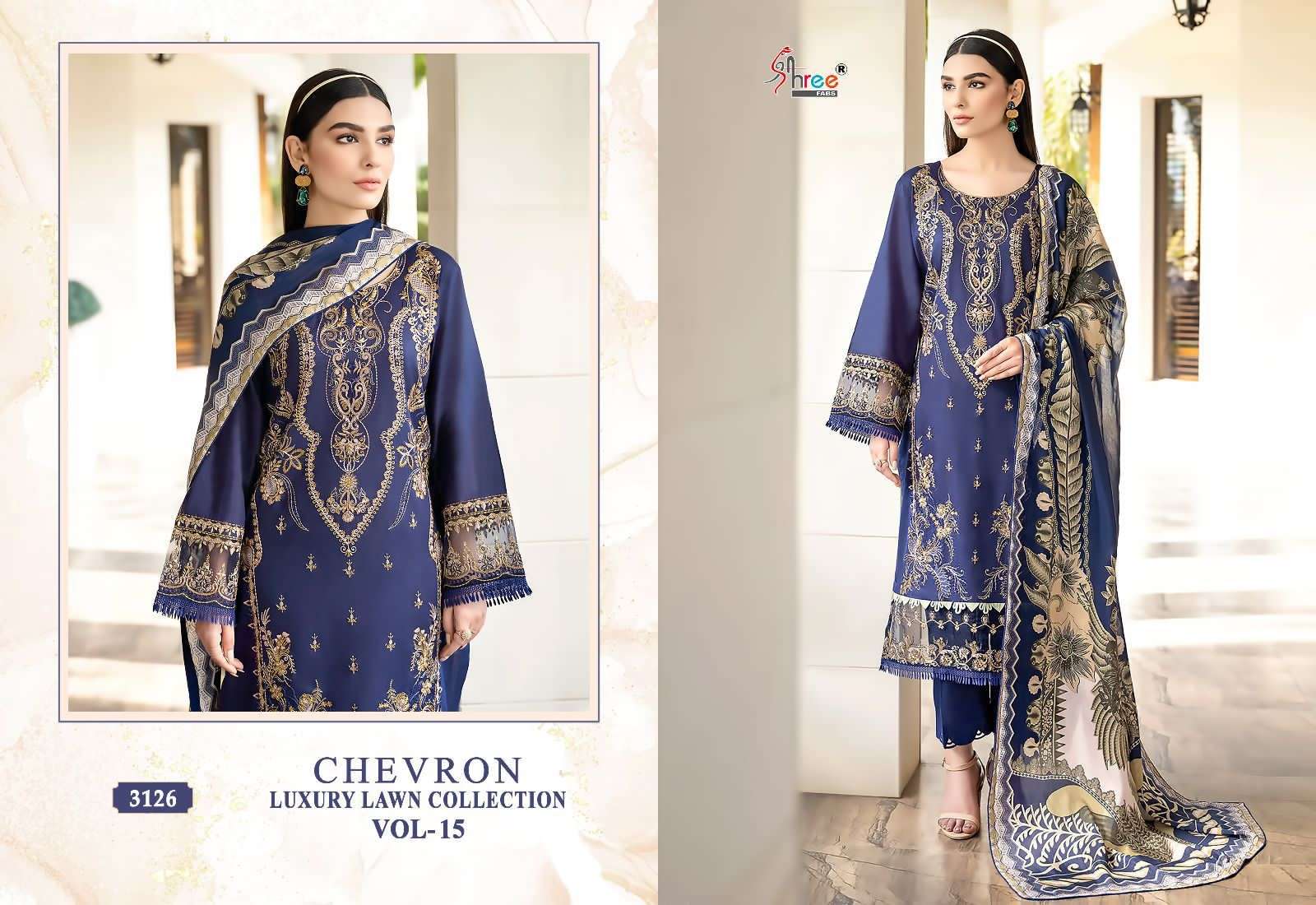 SHREE FABS CHEVRON LUXURY LAWN COLLECTION VOL 15