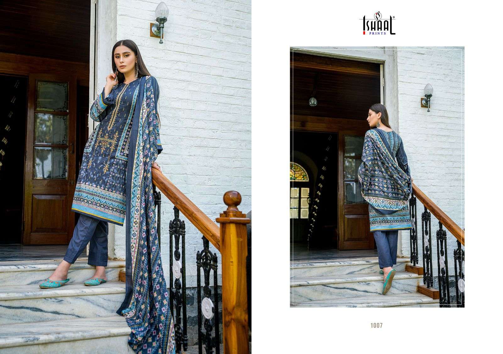ISHAAL PRINTS EMBROIDERED LAWN COMBO