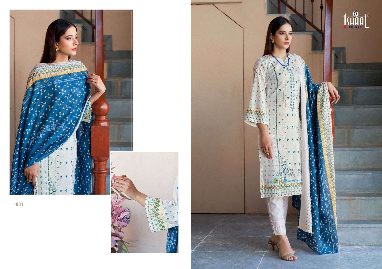 ISHAAL PRINTS EMBROIDERED LAWN COMBO