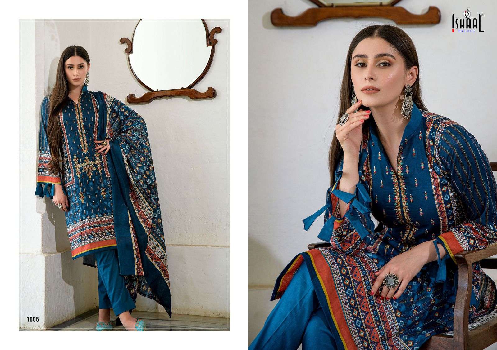 ISHAAL PRINTS EMBROIDERED LAWN COMBO