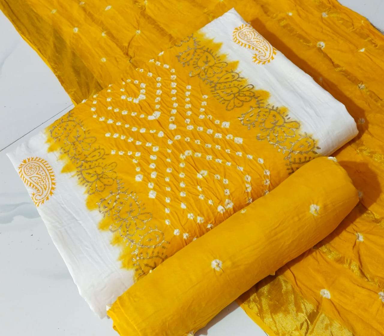 JJ CREATION WHITE PENAL BANDHEJ