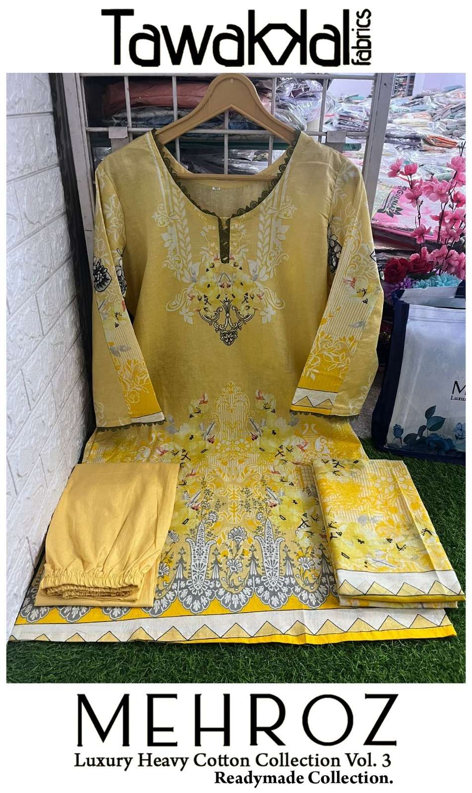  TAWAKKAL FABRICS MEHROZ VOL 3 LUXURY HEAVY COTTON READY MADE COLLECTION