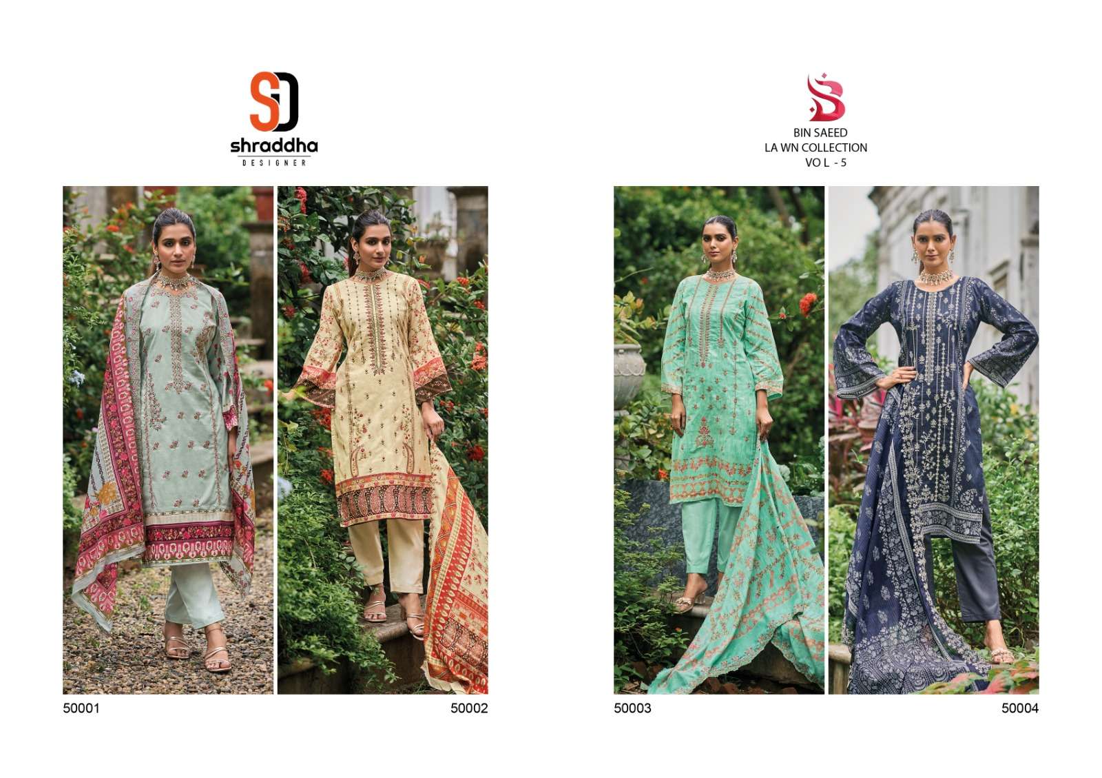 SHARADDHA DESIGNER BIN SAEED LAWN COLLECTION VOL 5