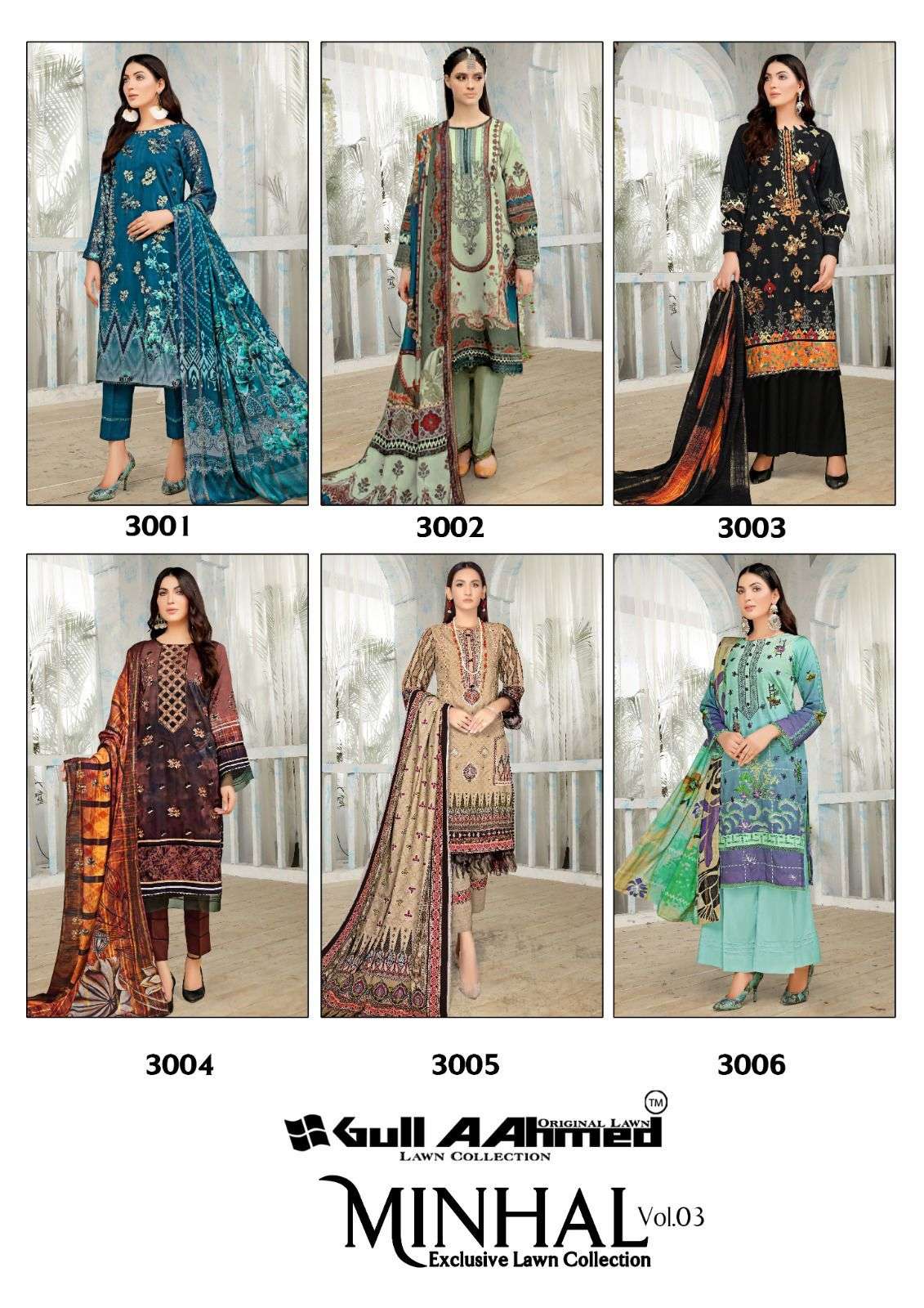 GULL AAHMED MINHAL EXCLUSIVE LAWN COLLECTION VOL 3