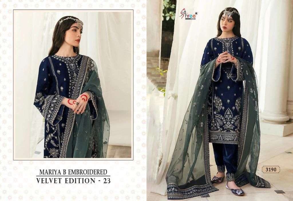 SHREE FABS MARIA B EMBROIDERED VELVET EDITION 23