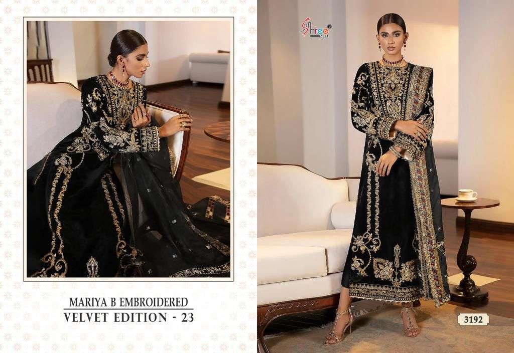 SHREE FABS MARIA B EMBROIDERED VELVET EDITION 23