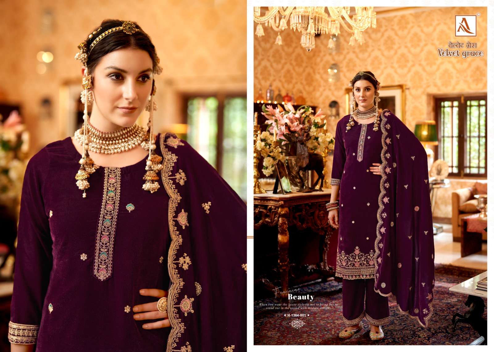 ALOK SUITS VELVET GRACE 