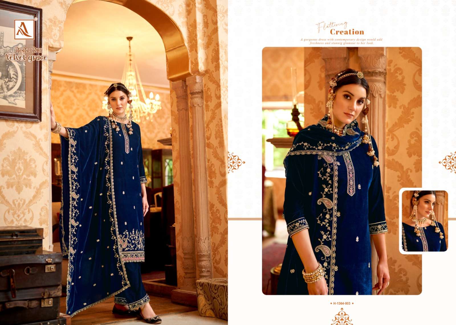 ALOK SUITS VELVET GRACE 