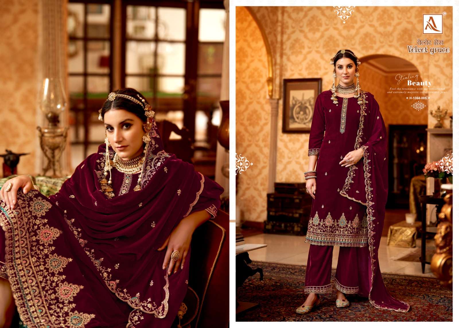 ALOK SUITS VELVET GRACE 