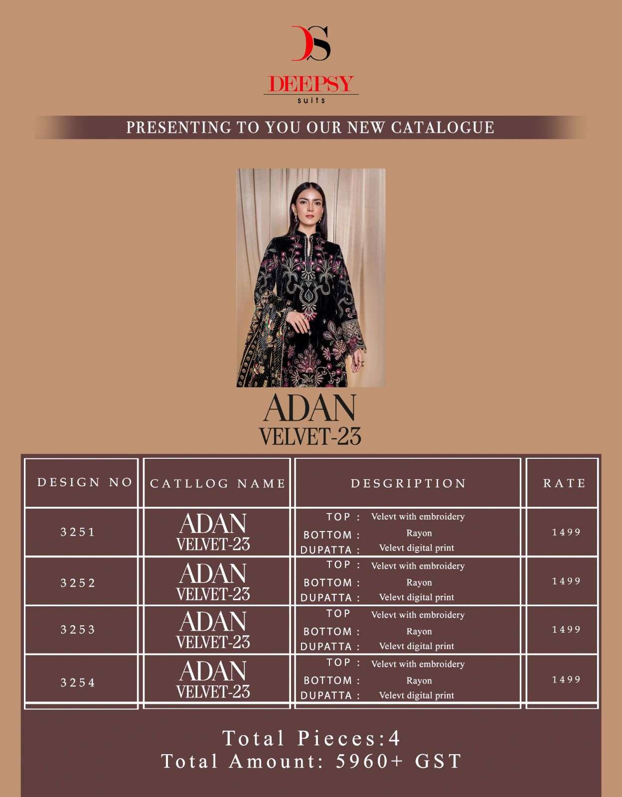 DEEPSY SUITS ADAN VELVET 23 