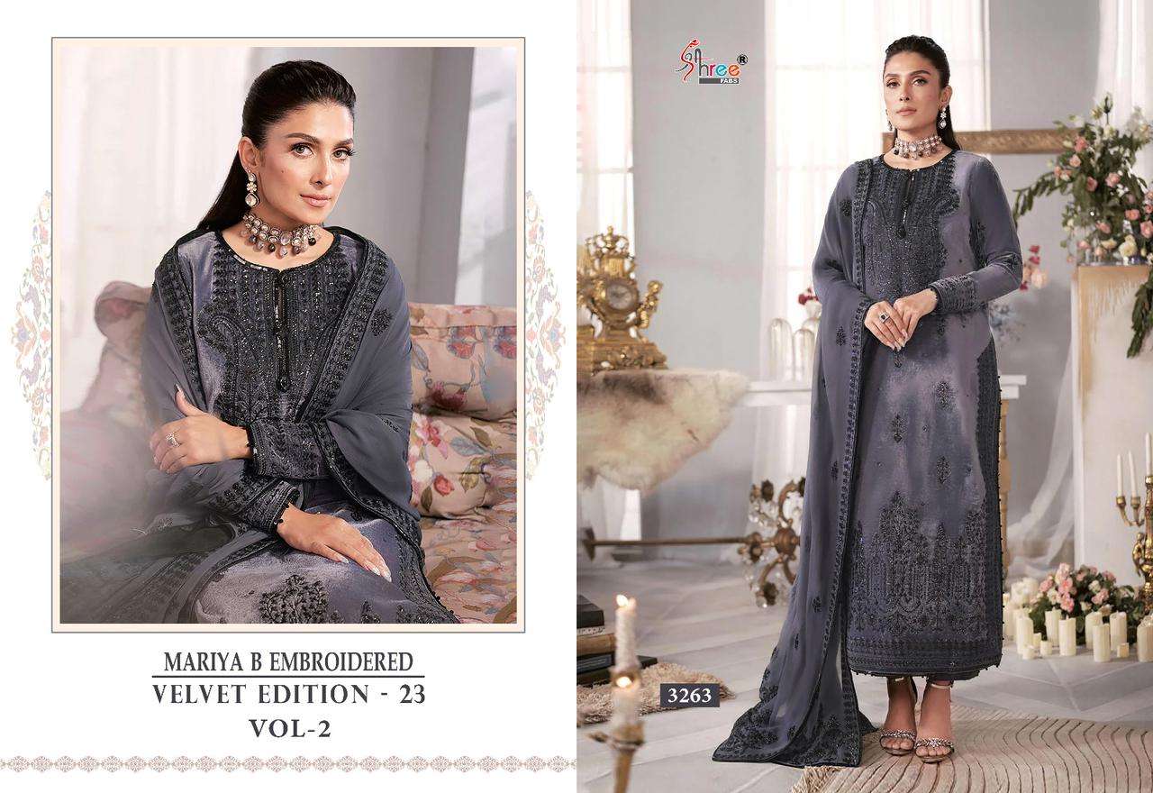 SHREE FABS MARIA B EMBROIDERED VELVET EDITION 23 VOL 2 