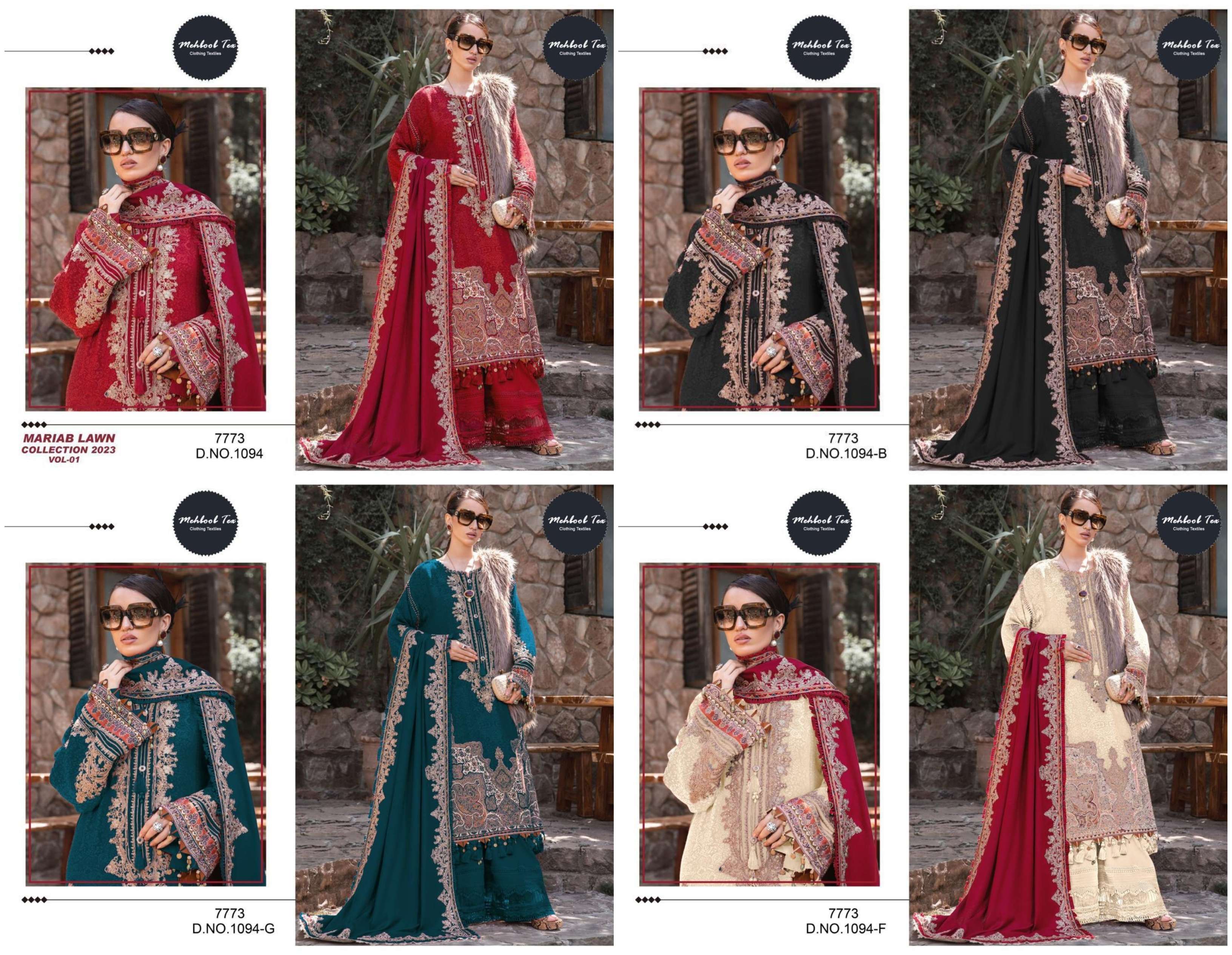 MEHBOOB TEX MARIAB LAWN COLLECTION 23 VOL 1 NEW COLORS