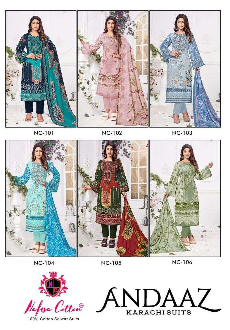 NAFISA COTTON ANDAAZ KARACHI SUITS