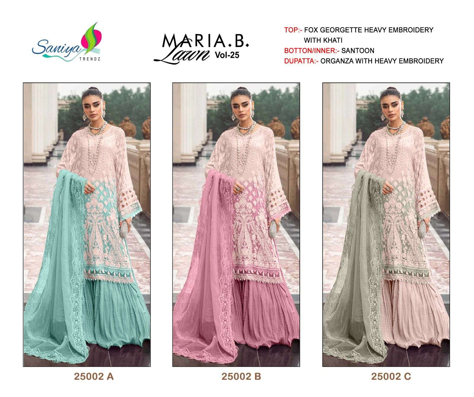 SANIYA TRENDZ MARIA B LAWN VOL 25