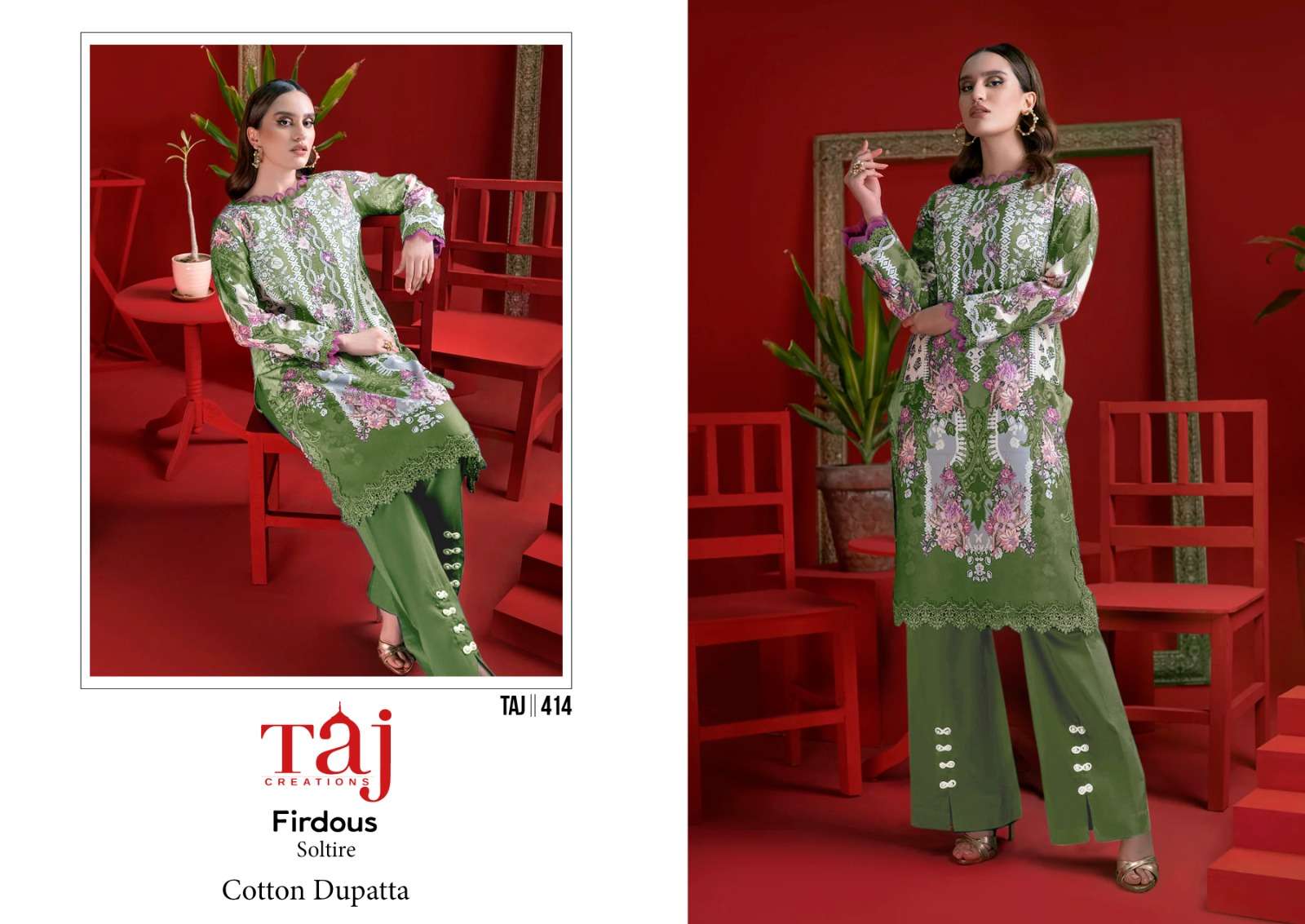 TAJ CREATION FIRDOUS SOLITAIRE D NO 412 & 414