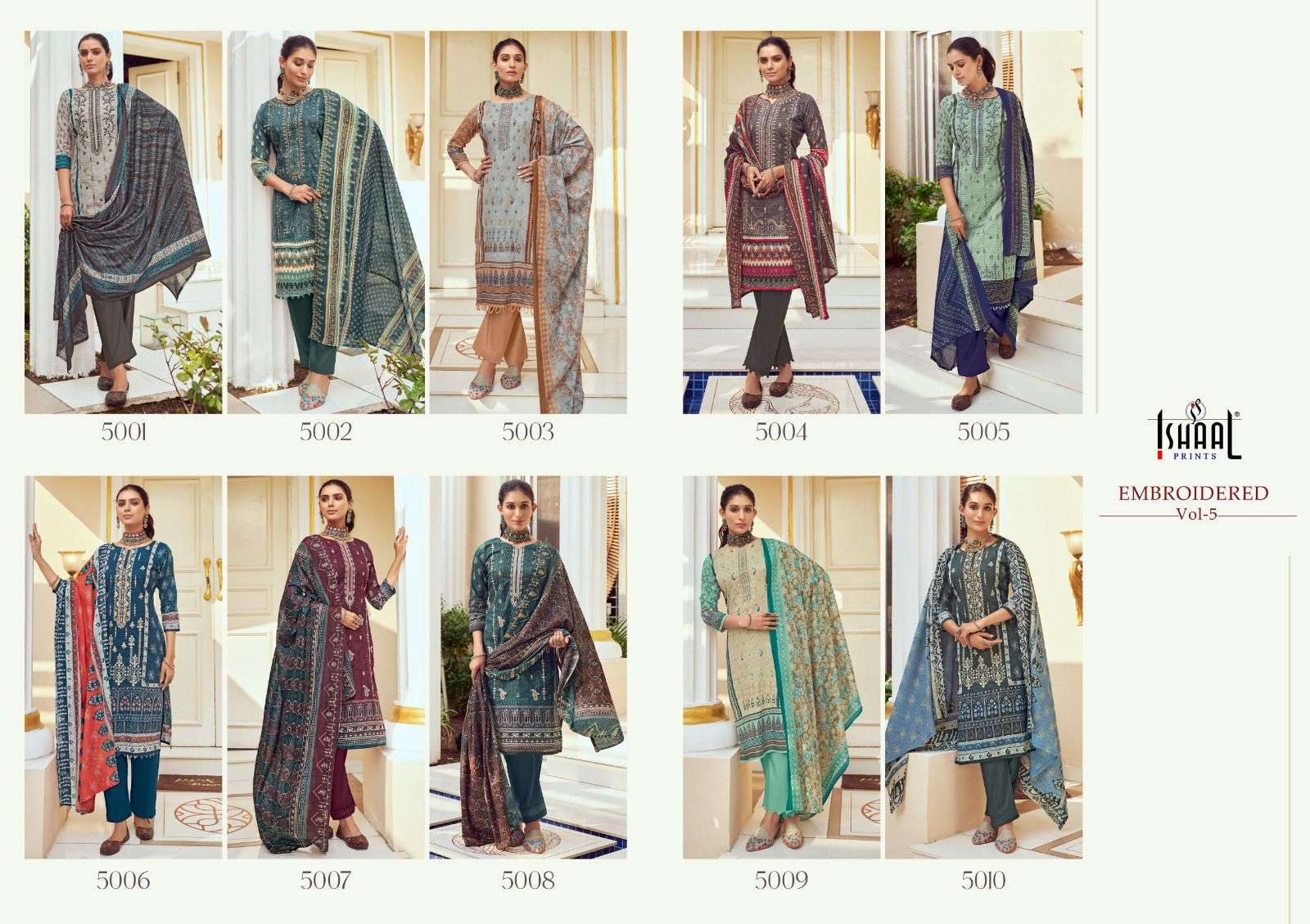 ISHAAL PRINTS EMBROIDERED VOL 5