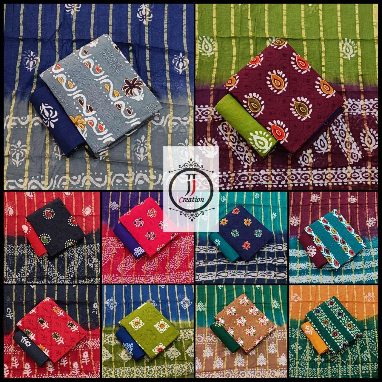 JJ CREATION MULTI GOLD WAX BATIK WORK SUITS EDITION VOL 5