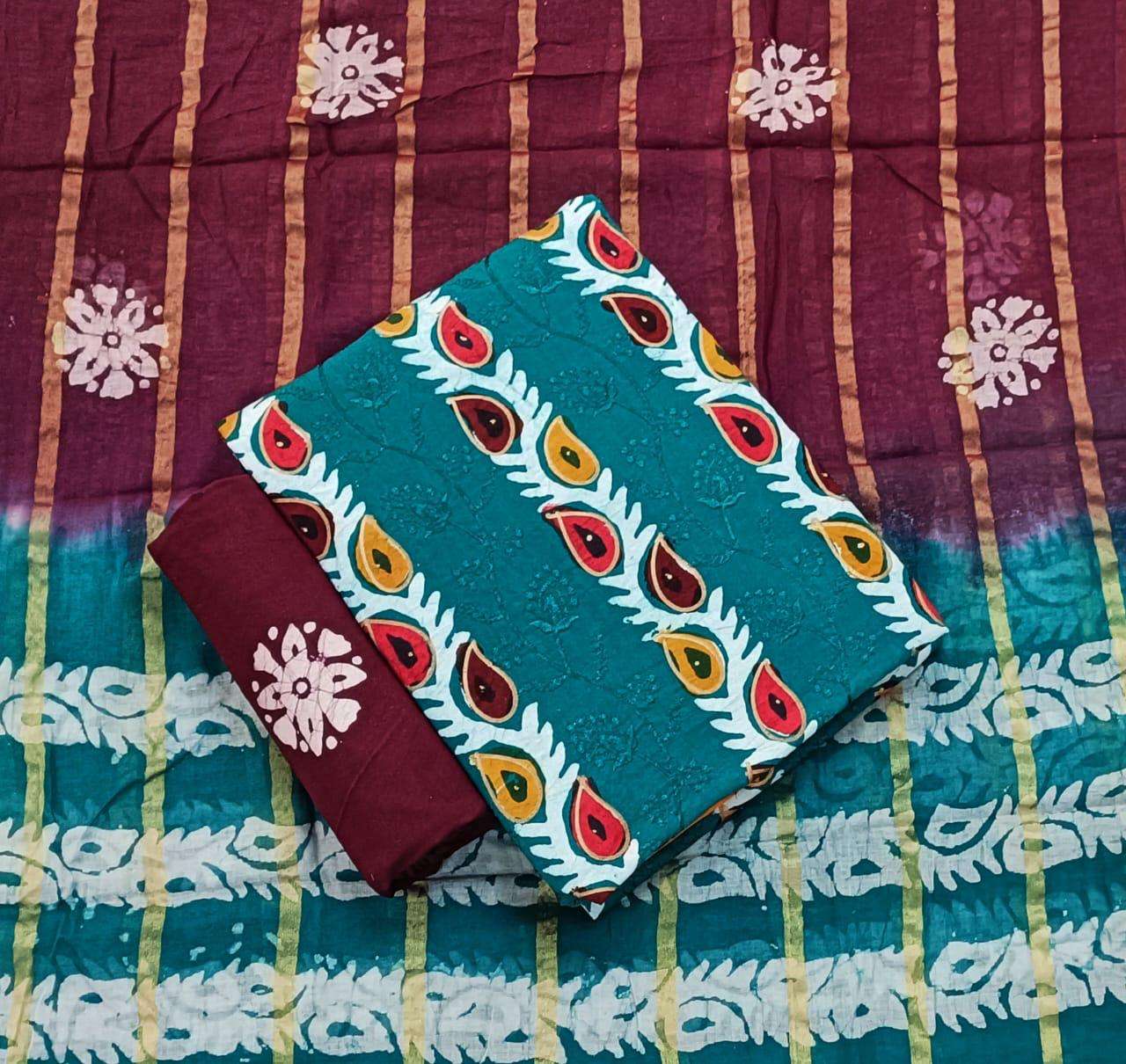 JJ CREATION MULTI GOLD WAX BATIK WORK SUITS EDITION VOL 5