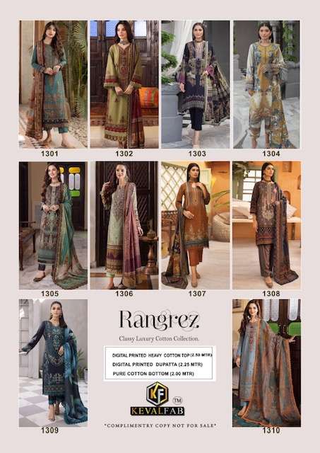 KEVAL FAB RANGREZ  VOL 3 READY MADE COLLECTION
