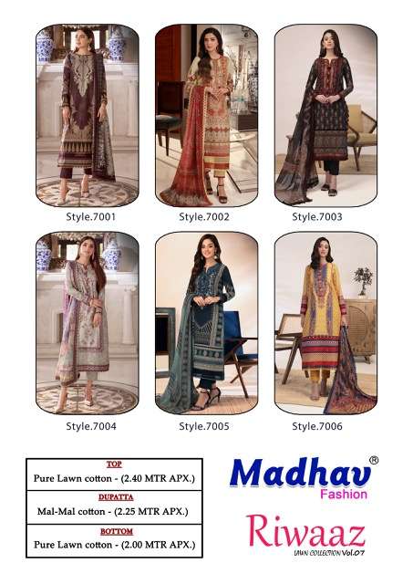 MADHAV FASHION RIWAAZ VOL 7 READY MADE COLLECTION