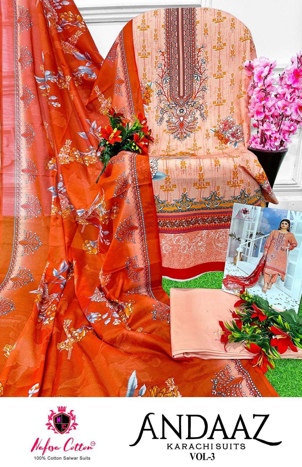 NAFISA COTTON ANDAAZ KARACHI SUITS VOL 3 