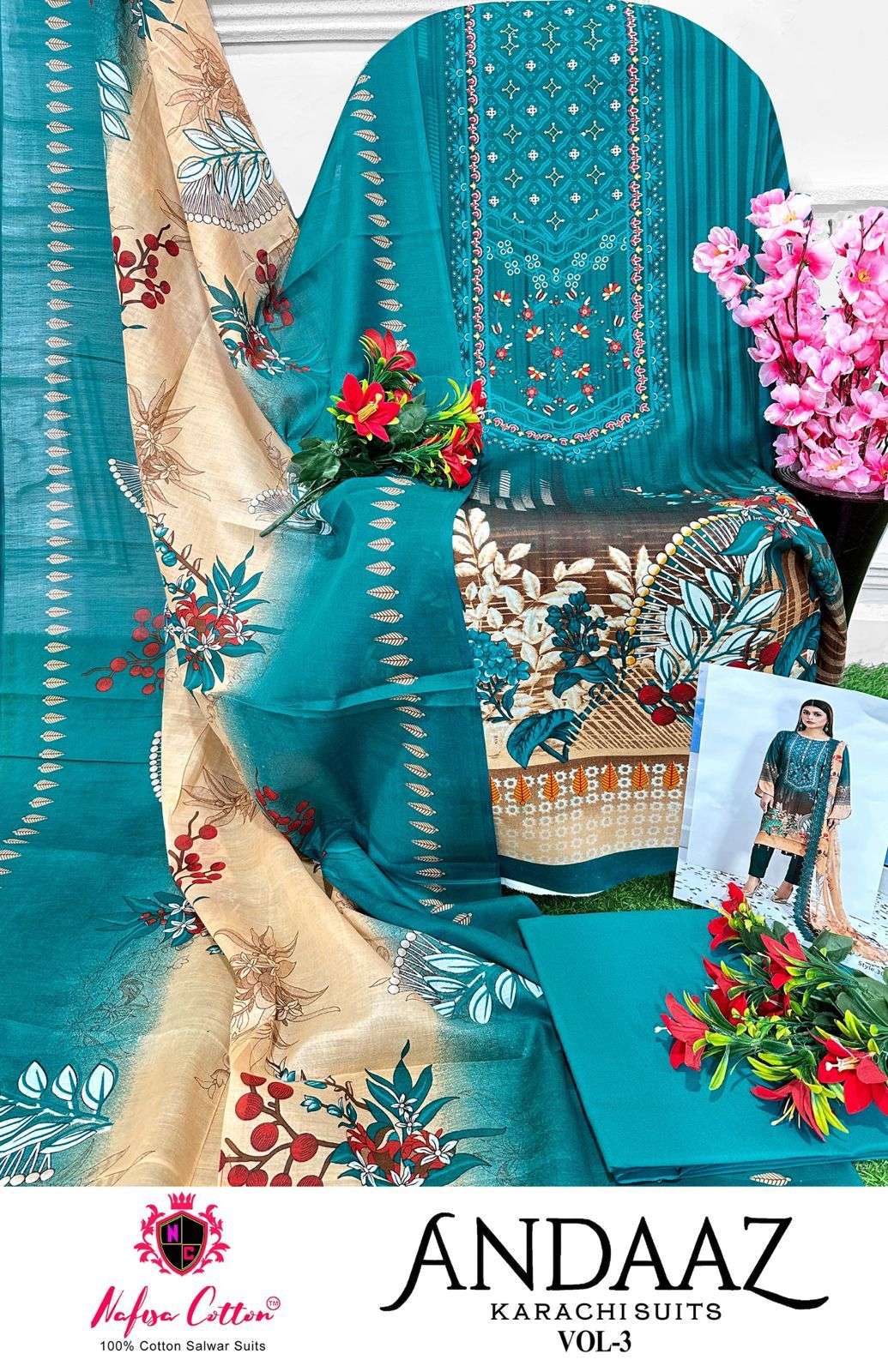 NAFISA COTTON ANDAAZ KARACHI SUITS VOL 3 