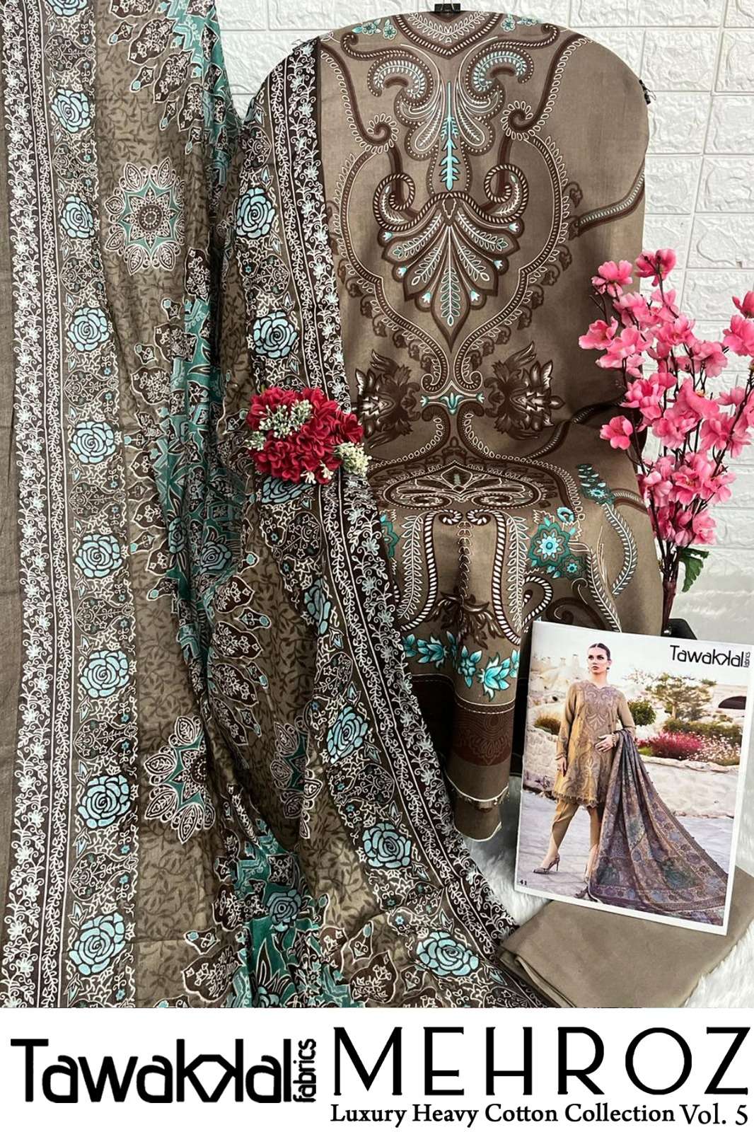 TAWAKKAL FABRICS MEHROZ LUXURY HEAVY COTTON COLLECTION VOL 5 