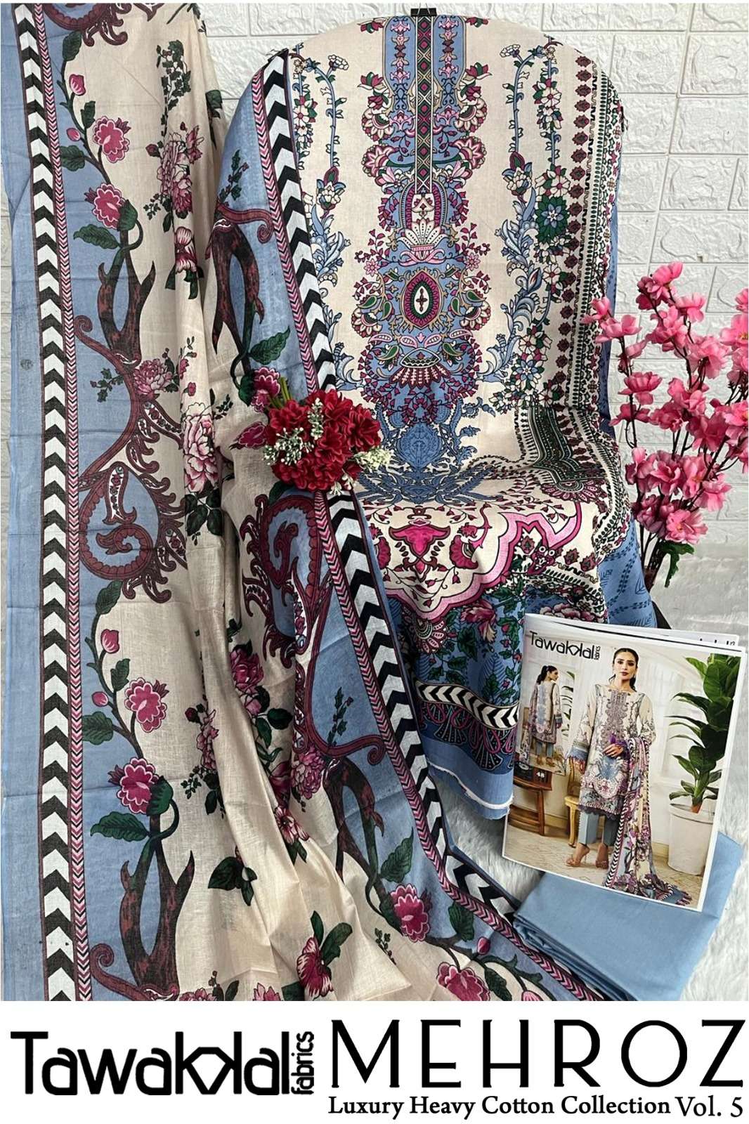 TAWAKKAL FABRICS MEHROZ LUXURY HEAVY COTTON COLLECTION VOL 5 