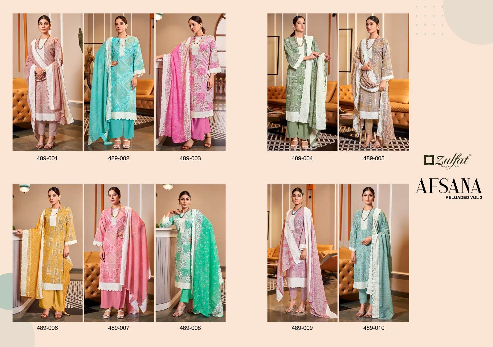 ZULFAT DESIGNER SUITS AFSANA RELOADED VOL 2