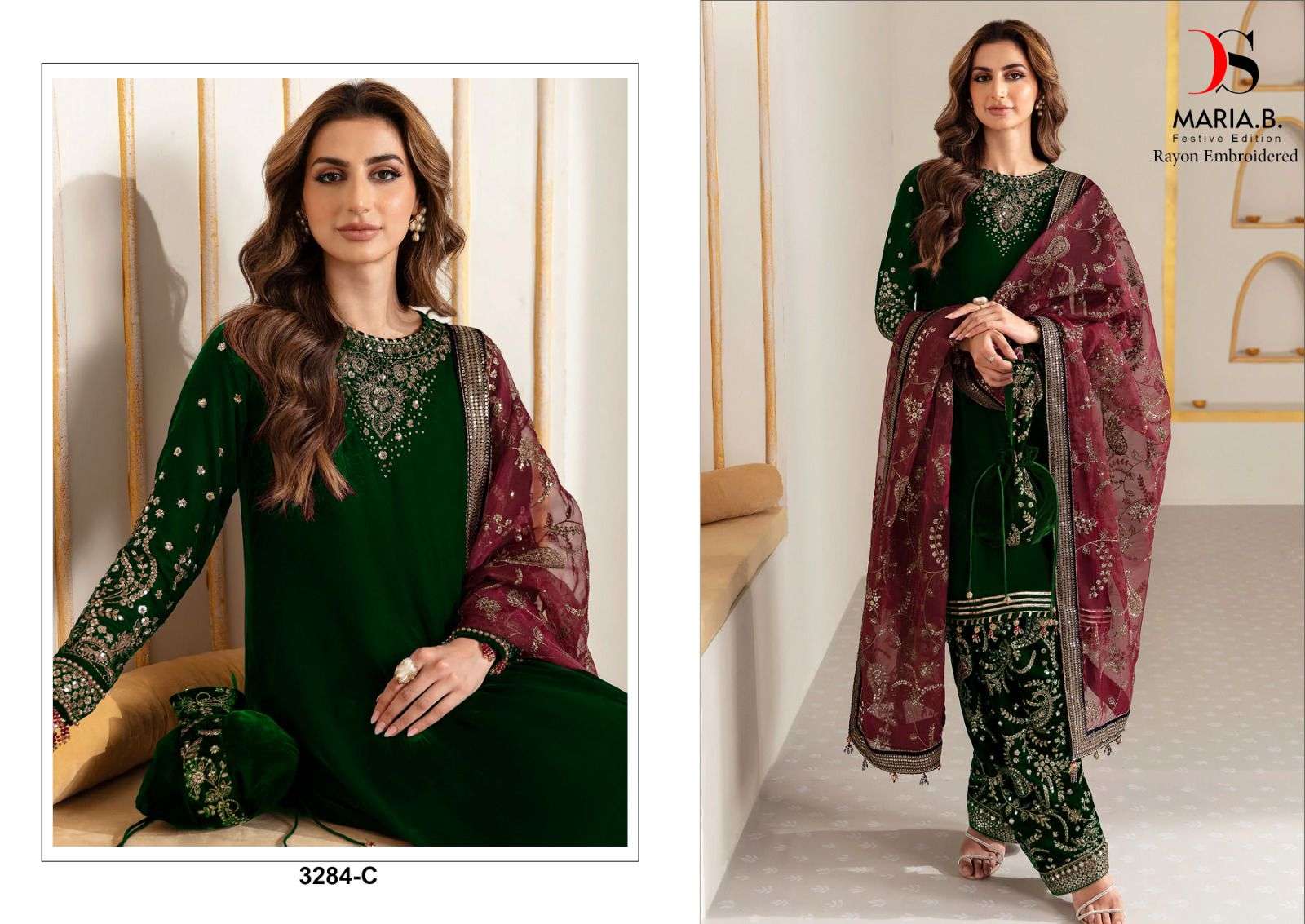 DEEPSY SUITS MARIA B FESTIVE EDITION RAYON EMBROIDERED 