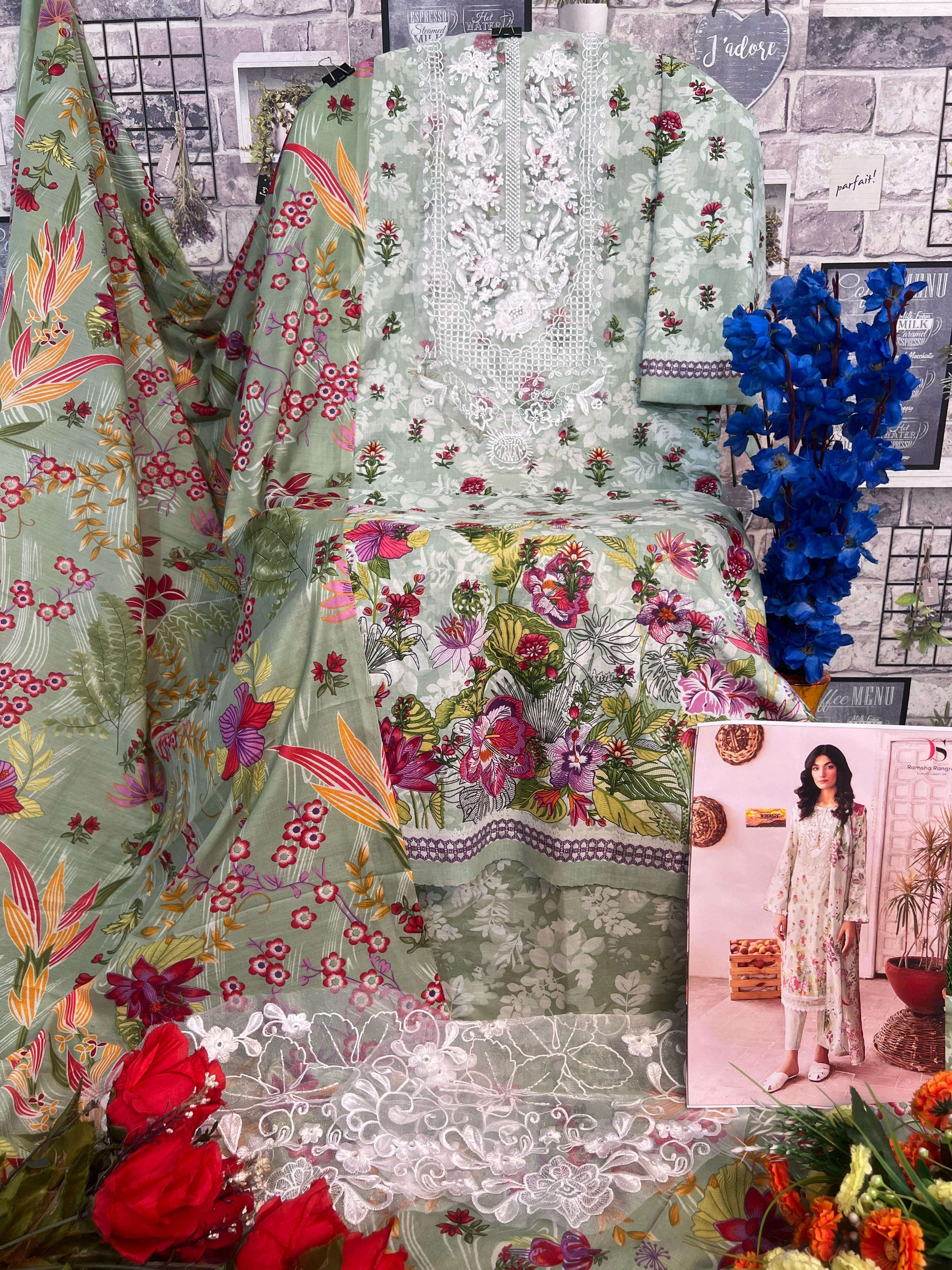 DEEPSY SUITS RAMSHA RANGREZ LUXURY LAWN 24