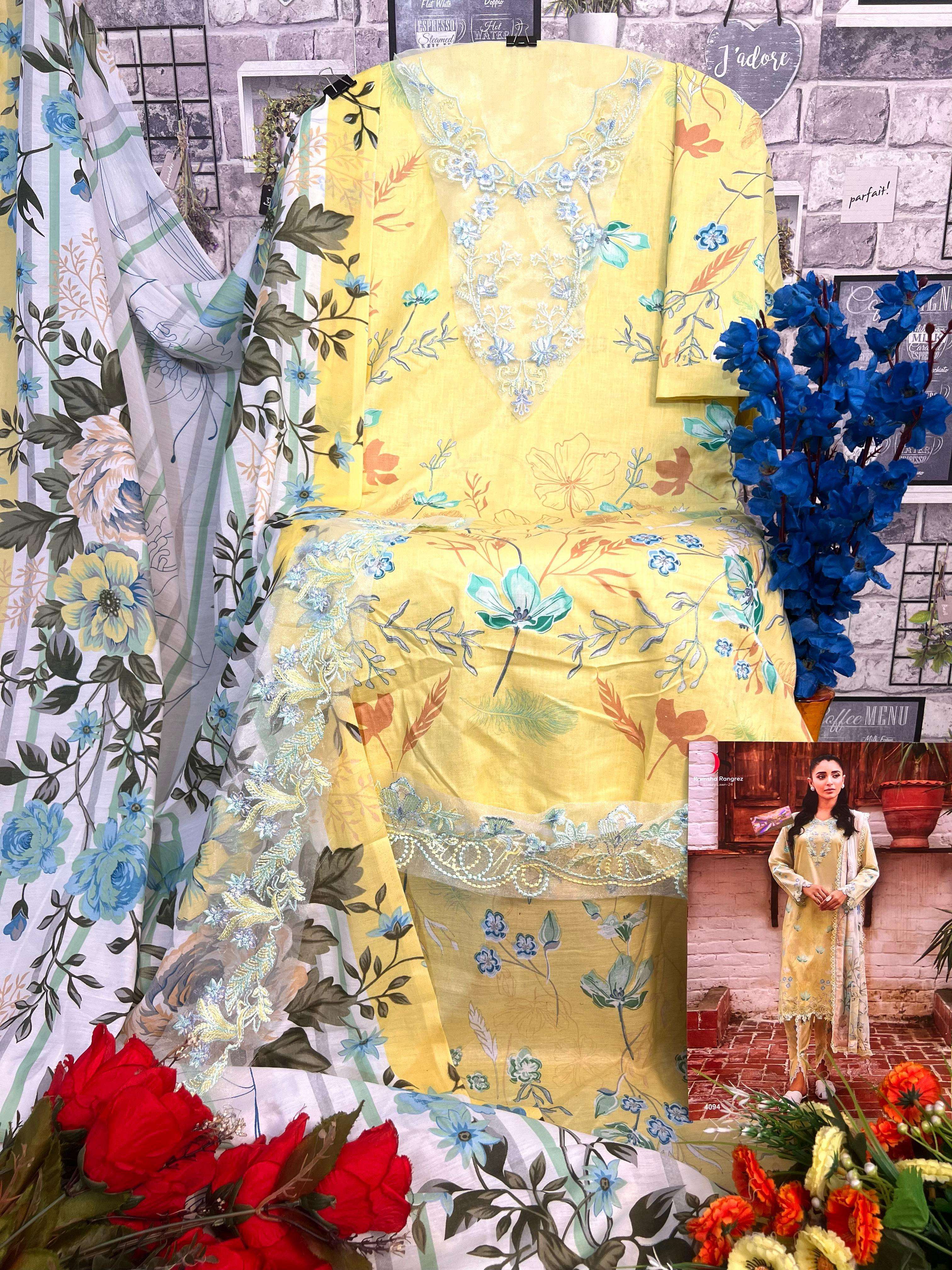 DEEPSY SUITS RAMSHA RANGREZ LUXURY LAWN 24