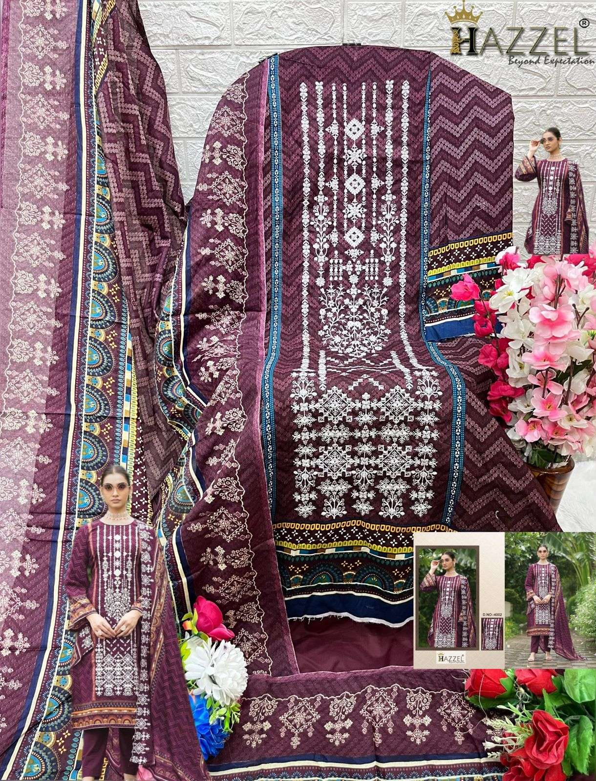 HAZEEL BIN SAEED LUXURY LAWN COLLECTION VOL 4 