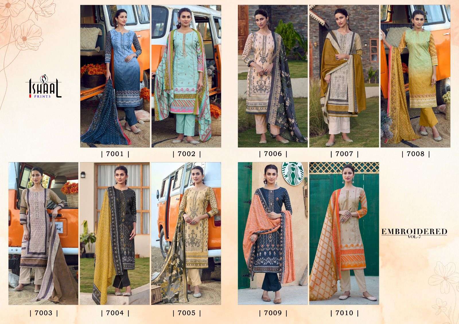 ISHAAL PRINTS EMBROIDERED VOL 7