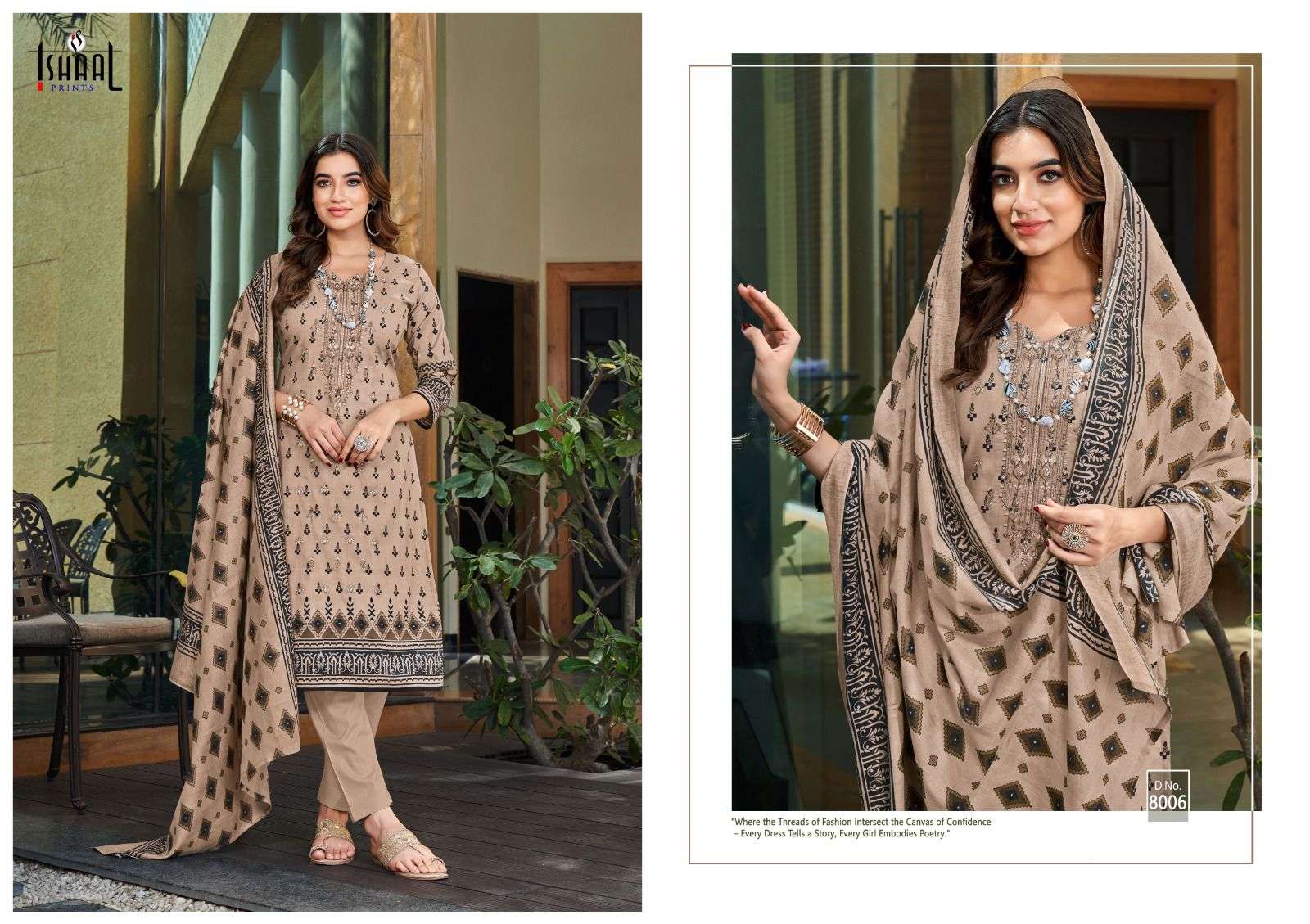 ISHAAL PRINTS EMBROIDERED VOL 8 