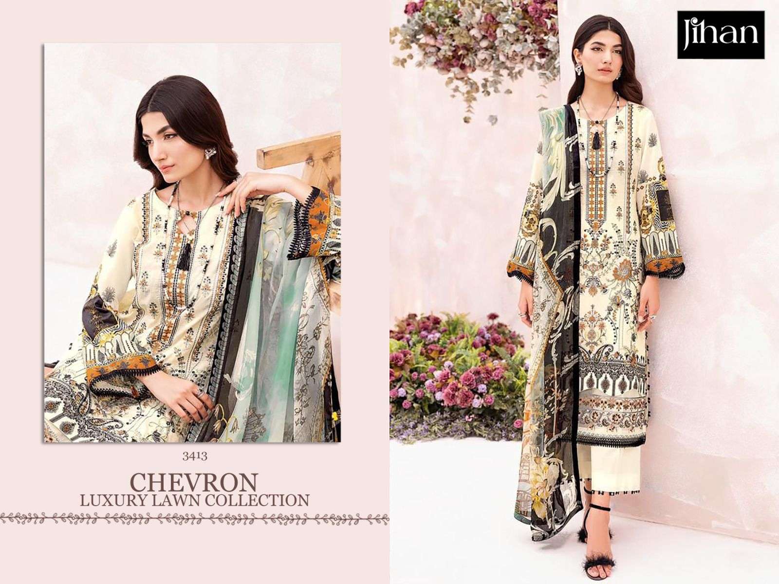 JIHAN CHEVRON LUXURY LAWN COLLECTION VOL 2