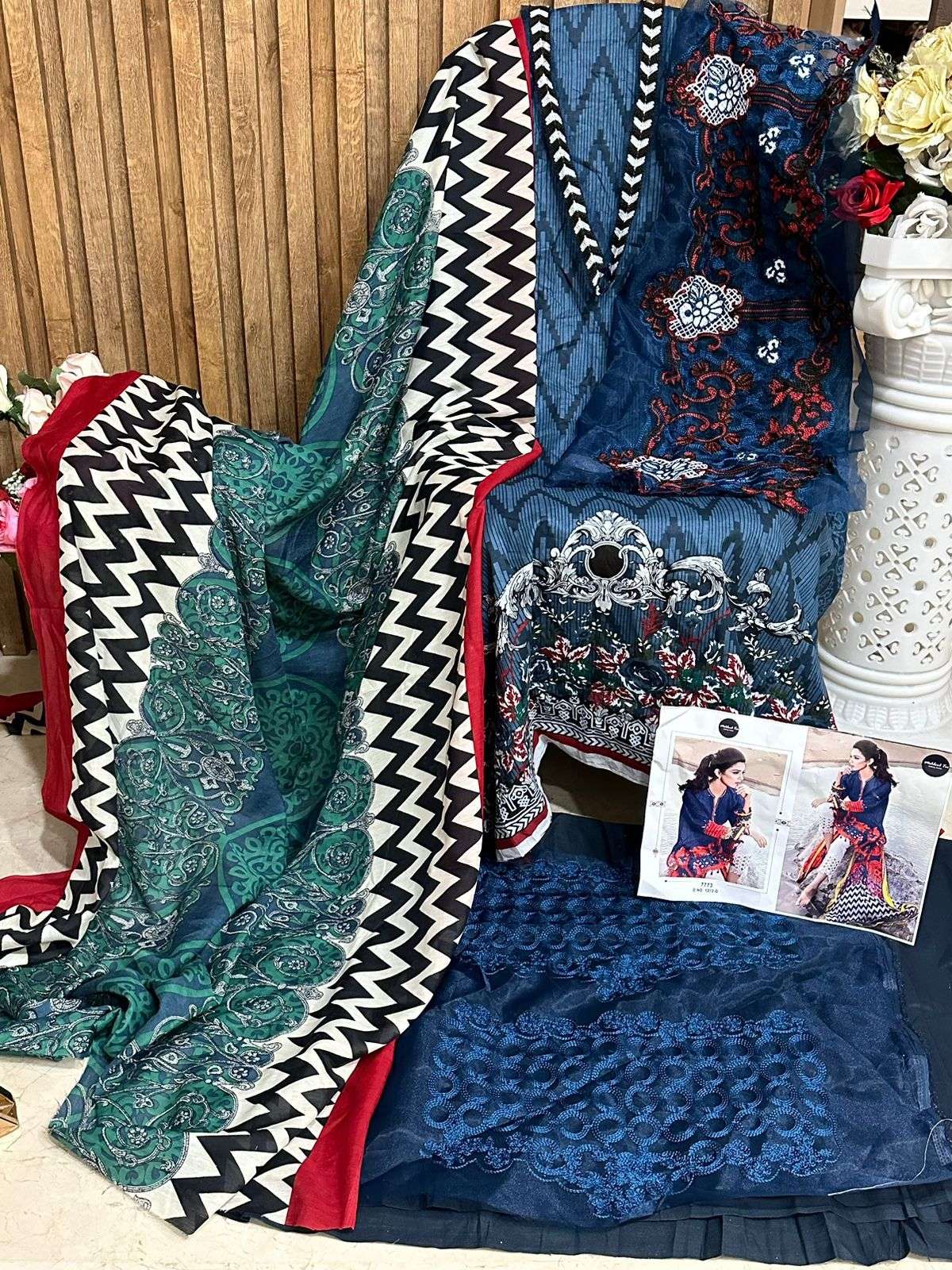 MEHBOOB TEX MARIA B RED ROSE D NO 1272 D & E 