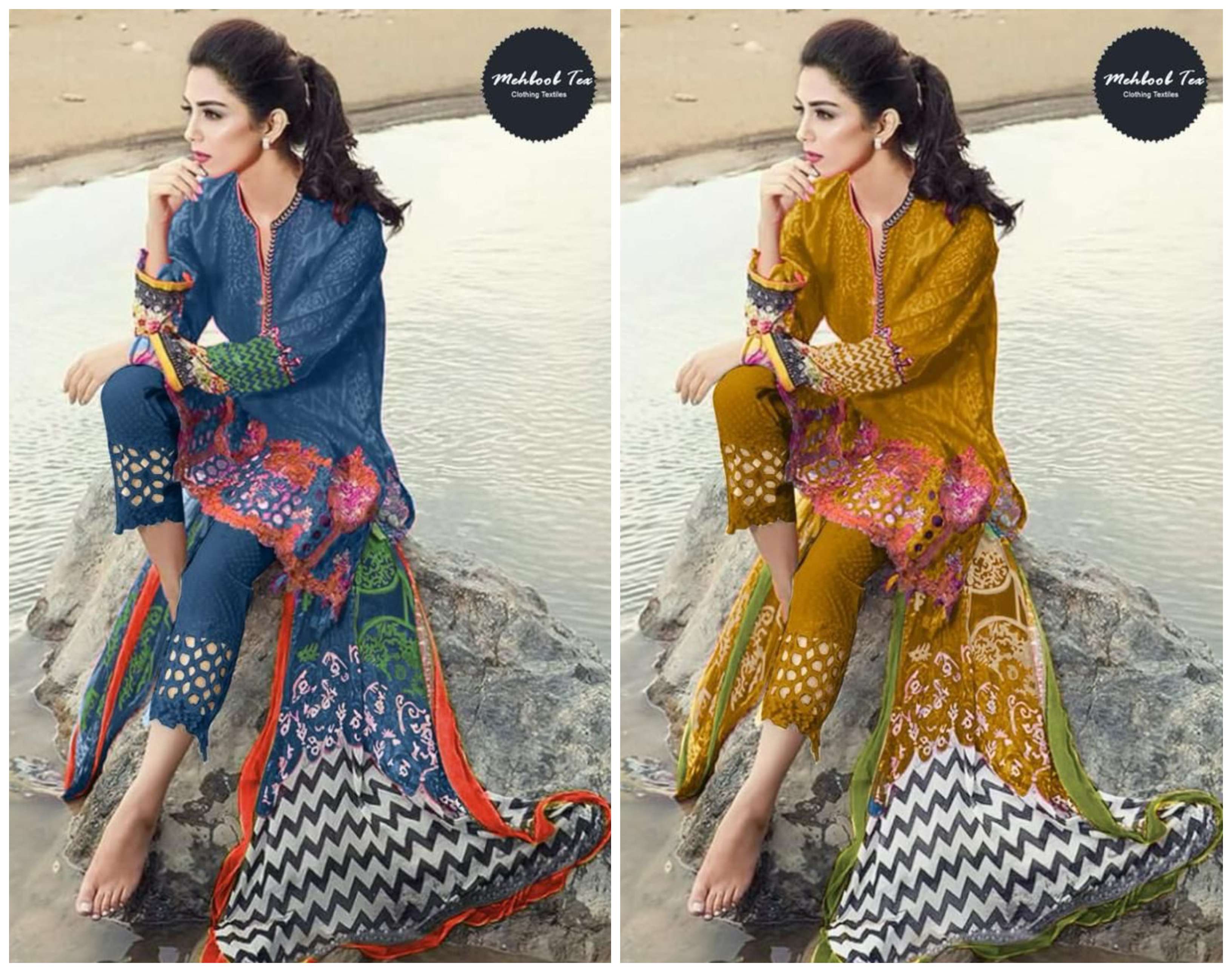 MEHBOOB TEX MARIA B RED ROSE D NO 1272 D & E 