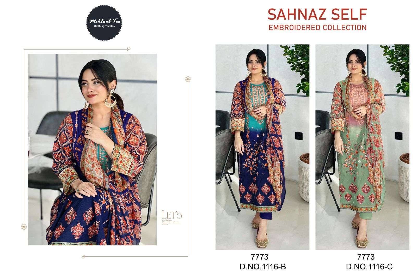 MEHBOOB TEX SAHNAZ SELF EMBROIDERED COLLECTION 