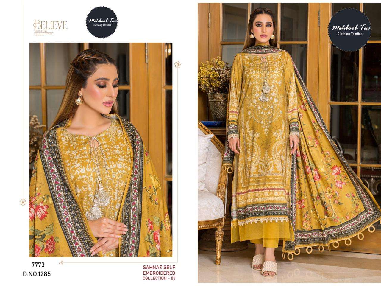 MEHBOOB TEX SAHNAZ SELF EMBROIDERED COLLECTION VOL 3