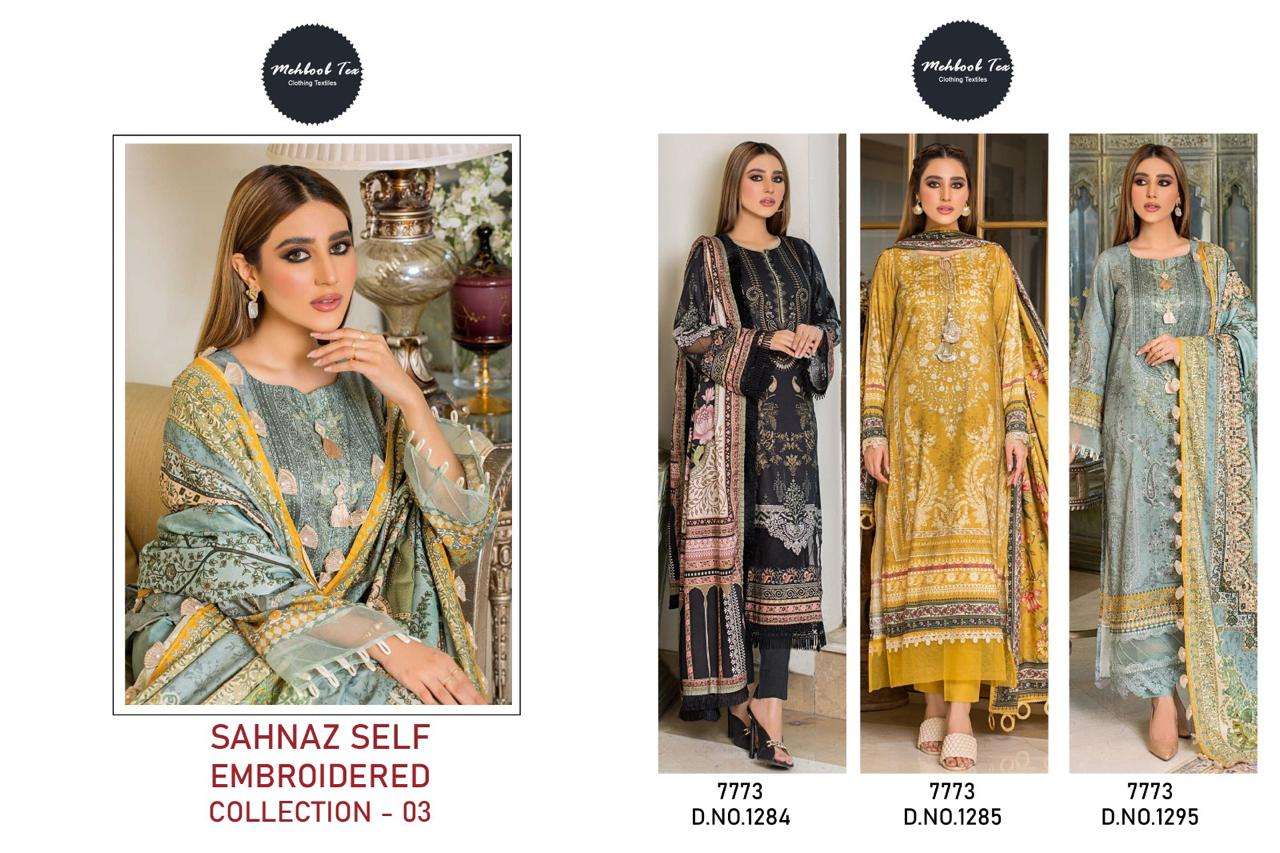 MEHBOOB TEX SAHNAZ SELF EMBROIDERED COLLECTION VOL 3