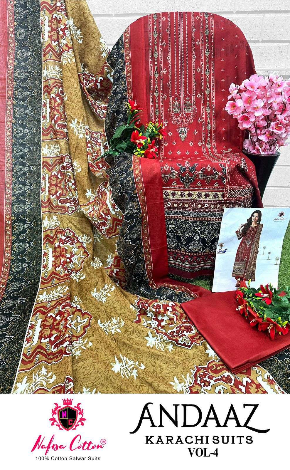 NAFISA COTTON ANDAAZ KARACHI SUITS VOL 4