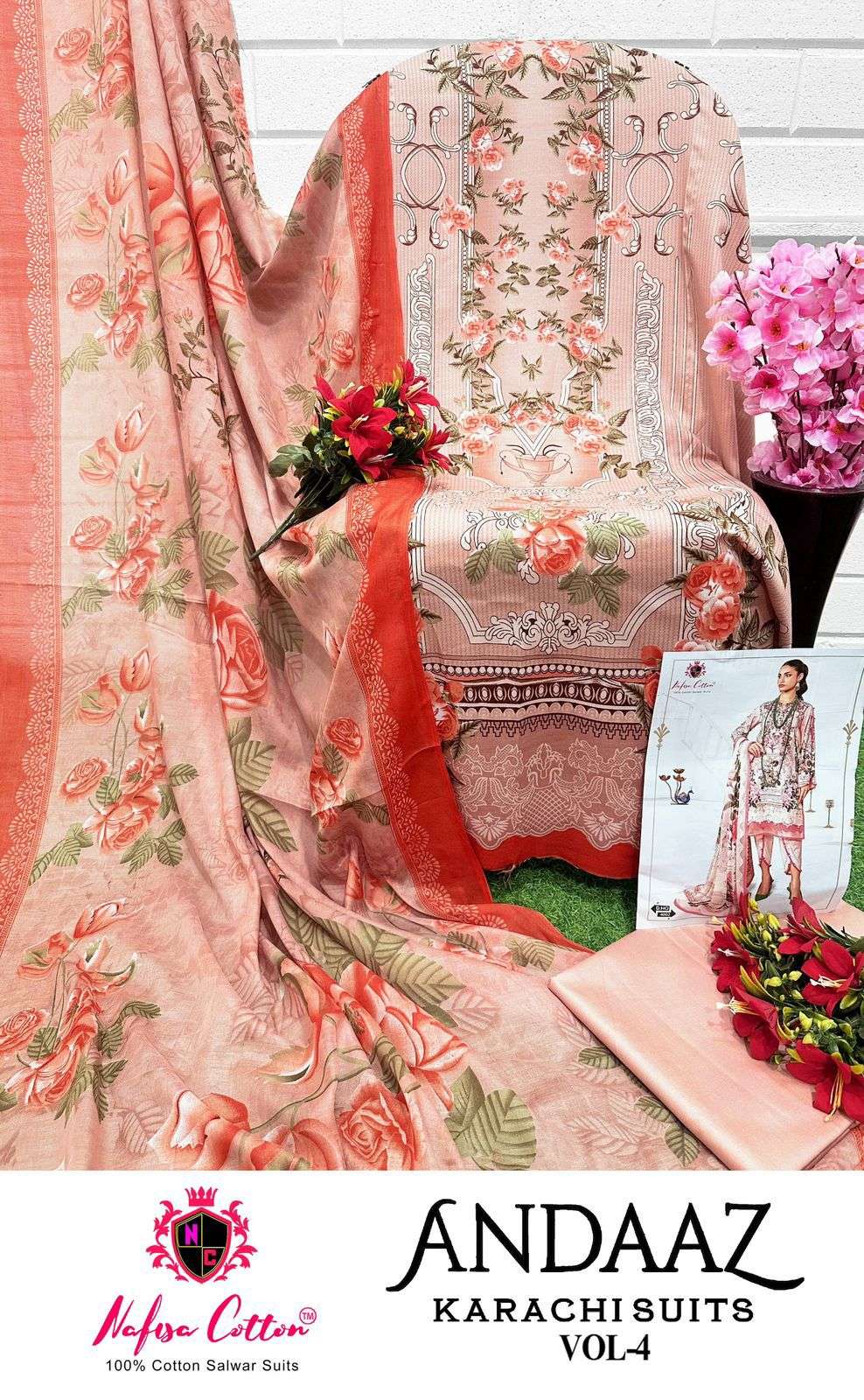 NAFISA COTTON ANDAAZ KARACHI SUITS VOL 4