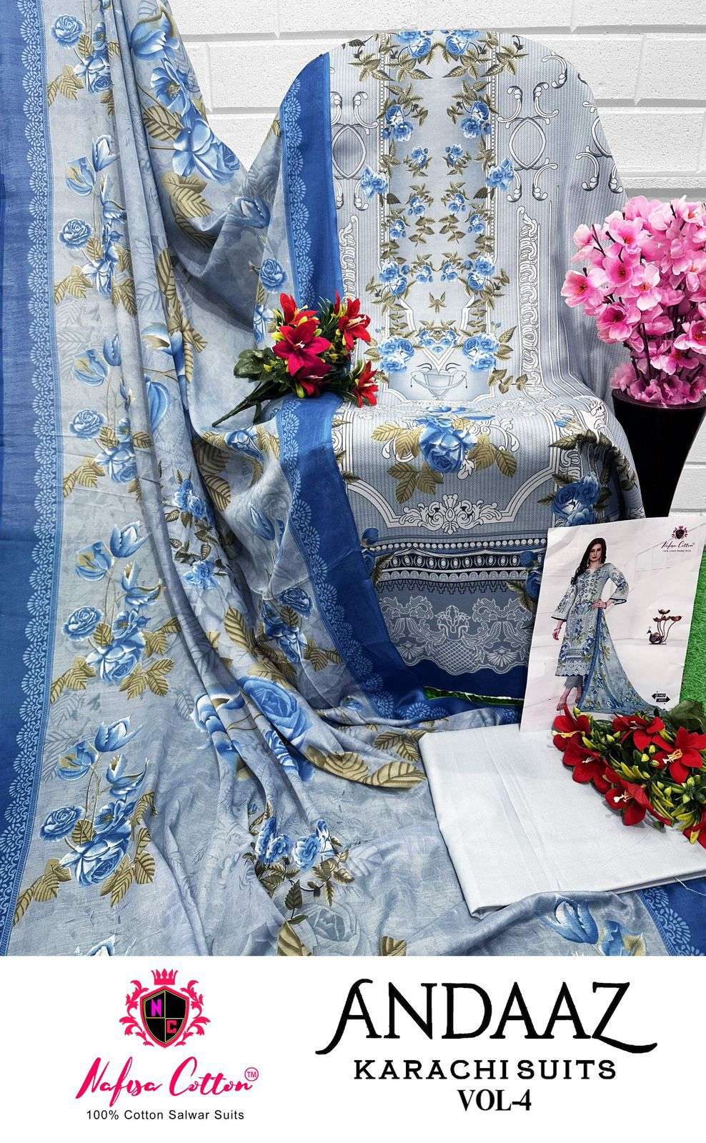 NAFISA COTTON ANDAAZ KARACHI SUITS VOL 4