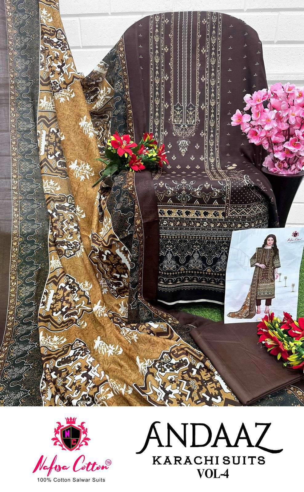 NAFISA COTTON ANDAAZ KARACHI SUITS VOL 4