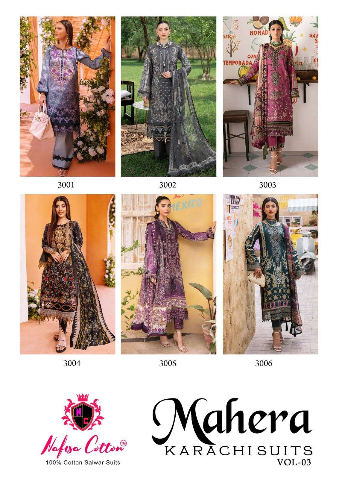 NAFISA COTTON MAHERA KARACHI SUITS VOL 3