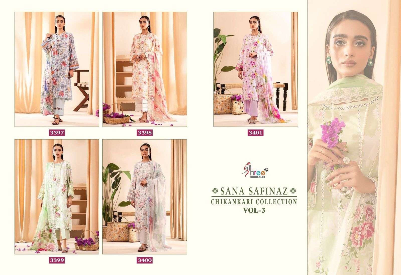 SHREE FABS SANA SAFINAZ CHIKANKARI COLLECTION VOL 3 